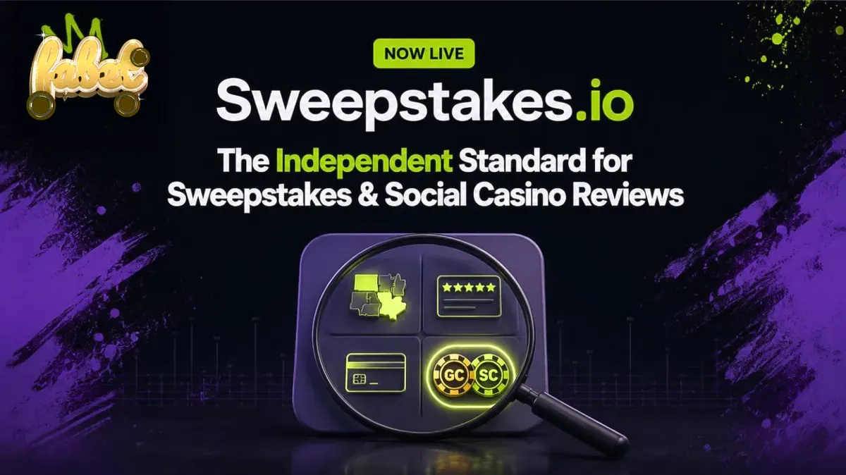 Giao diện nền tảng đánh giá sòng bạc Sweepstakes.io